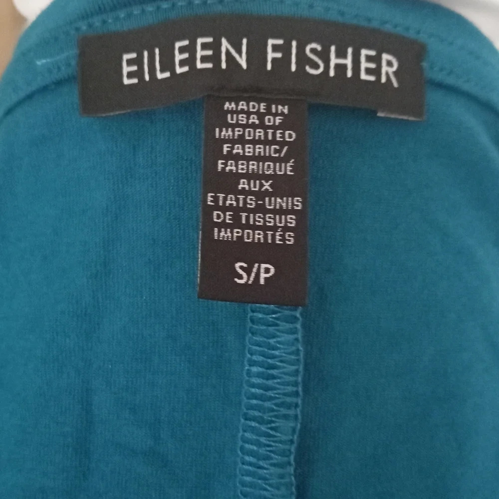 Eileen Fisher Soft Stretchy Teal Viscose Blend Tunic Top Size Small - Picture 5 of 6